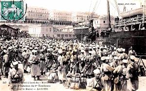 ALGER - EMBARQUEMENT 1ER TIRAILLEURS POUR LE MAROC